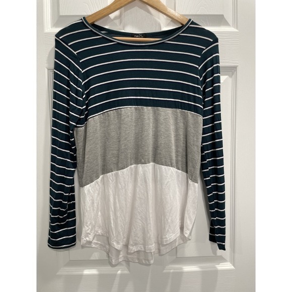 Rue21 Tops - Rue21 Striped Long Sleeve Color‎ Block Casual Top Comfy Everyday Size M NWT
